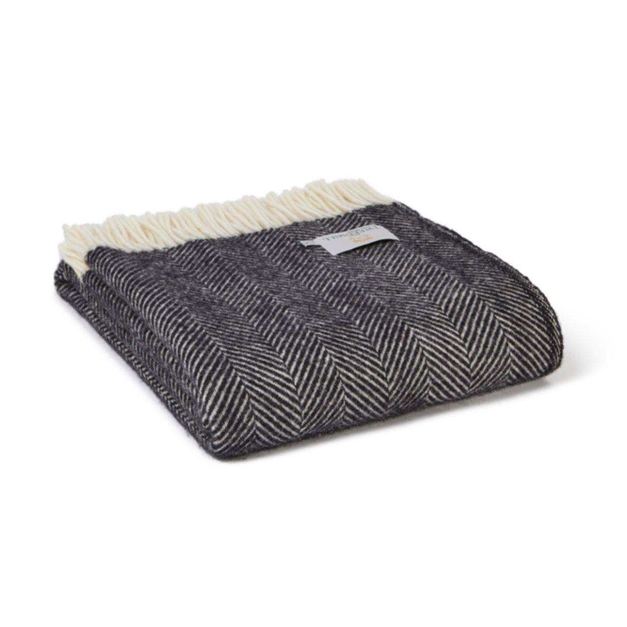 Tweedmill Black Herringbone Wool Blanket