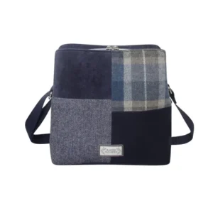 Tweed Logan Earth Squared Bag-Blue-Grey