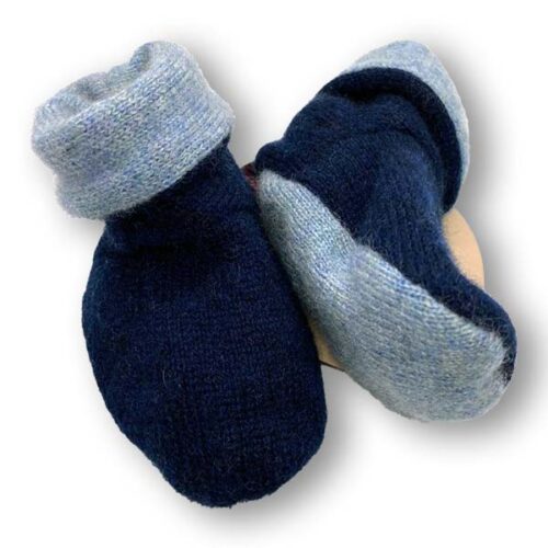 Navy Cashmere Baby Booties