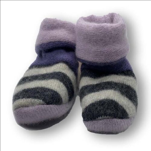 Striped Cashmere Baby Booties