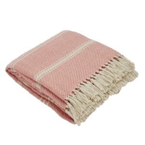 Coral Striped Recycled Plastic Bottle Blanket