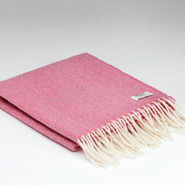 Rose-Pink Cashmere Donegal Wrap