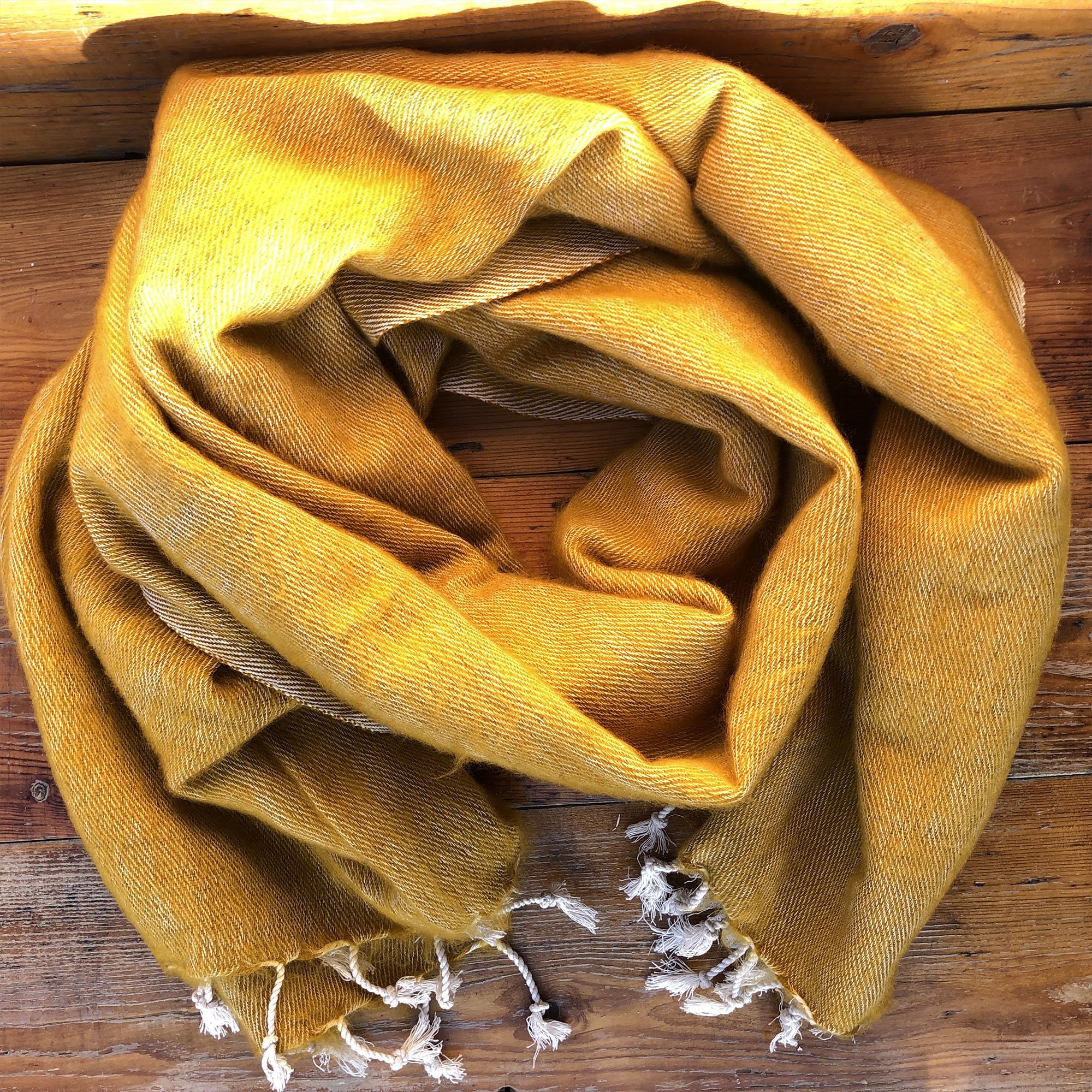 Mustard Yellow Handmade Nepalese Yak Shawl
