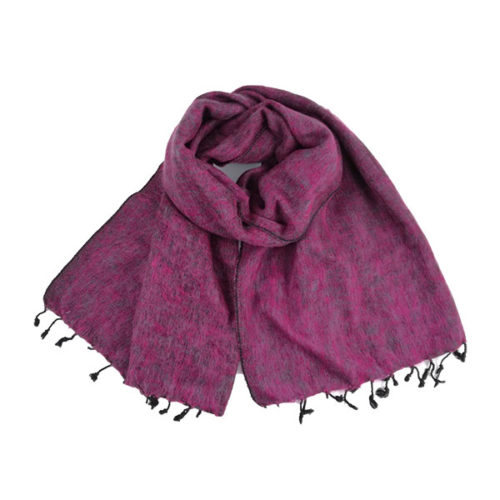 Pink Grey Nepalese Yak Wool Shawl