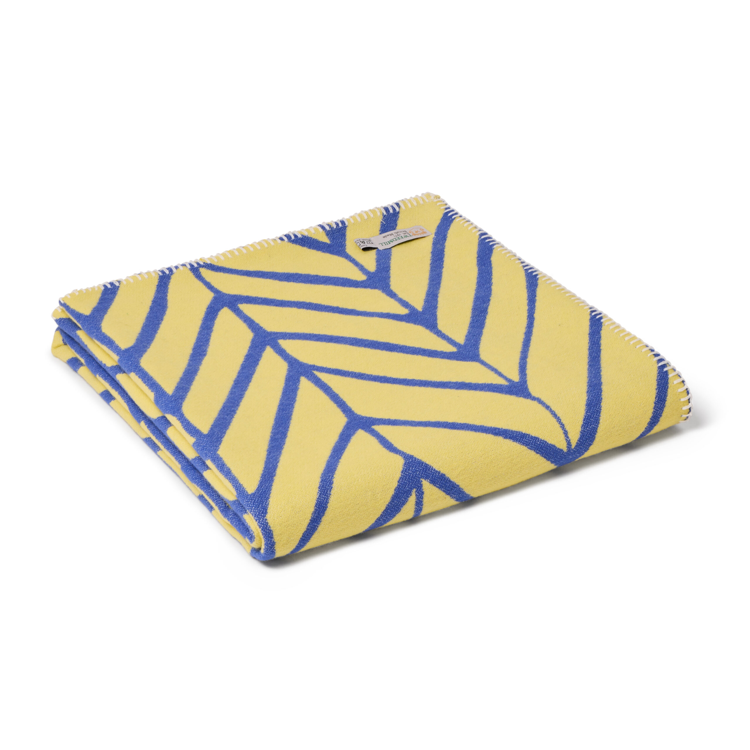 Yellow Cotton Throw With Stitched Edges