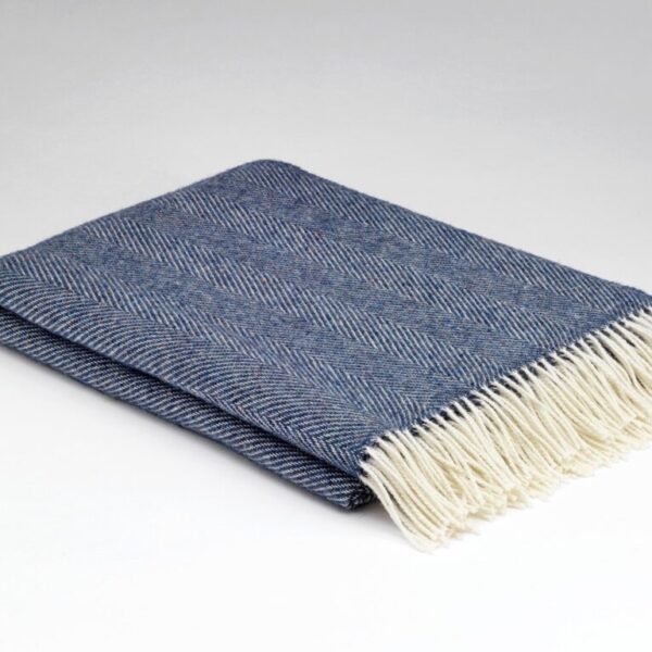 Pure New Wool Throw Blue