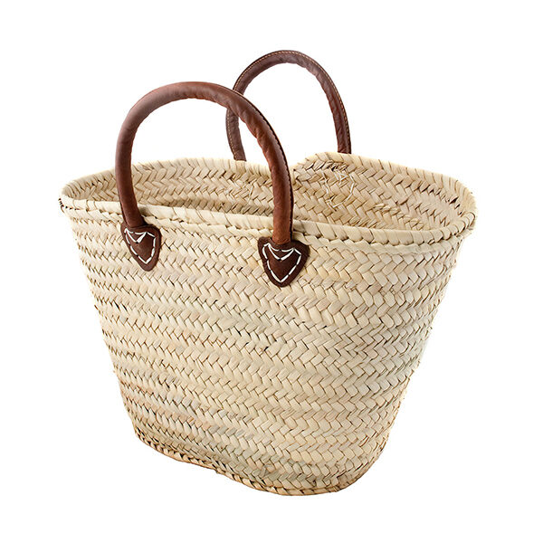 Palm Leaf Round Handle French Market Basket